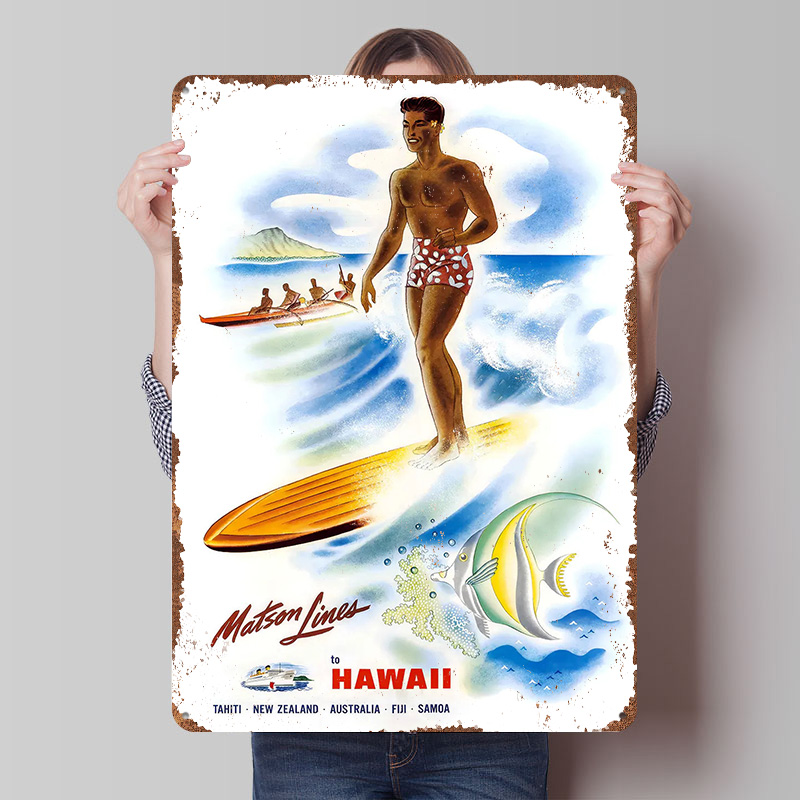 Travel Accessories Hawaii - Винтажный постер Matson Lines Hawaii для